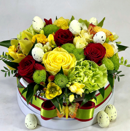 Virágposta - Húsvéti Virágbox rózsákkal
