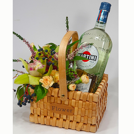 Virágposta - Virágkosár orchideákkal és Martinival