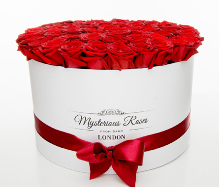 Virágposta - Vörös rózsák óriás rózsadobozban - rózsadoboz